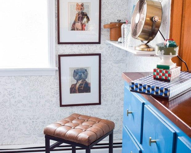 Before & After: A Pattern Happy Basement Bar