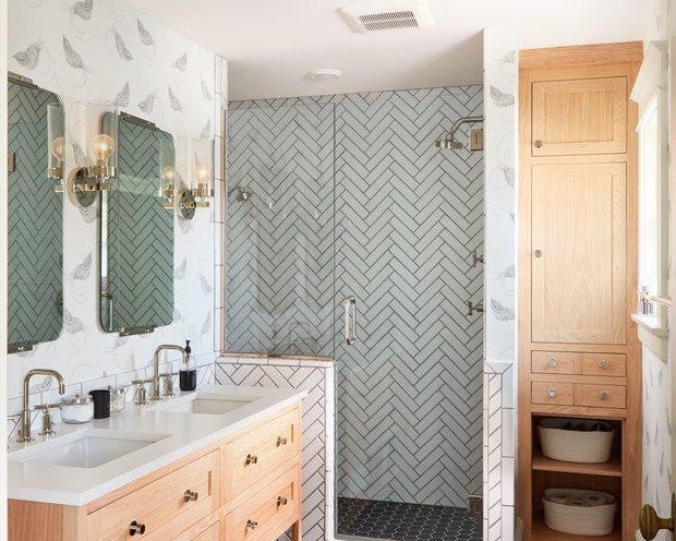 Resolve to Redecorate: Aimee's Home Remodel | Part 1: Master Bathroom | Pajarito Black wallpaper | Laundry Studio | Hygge & West