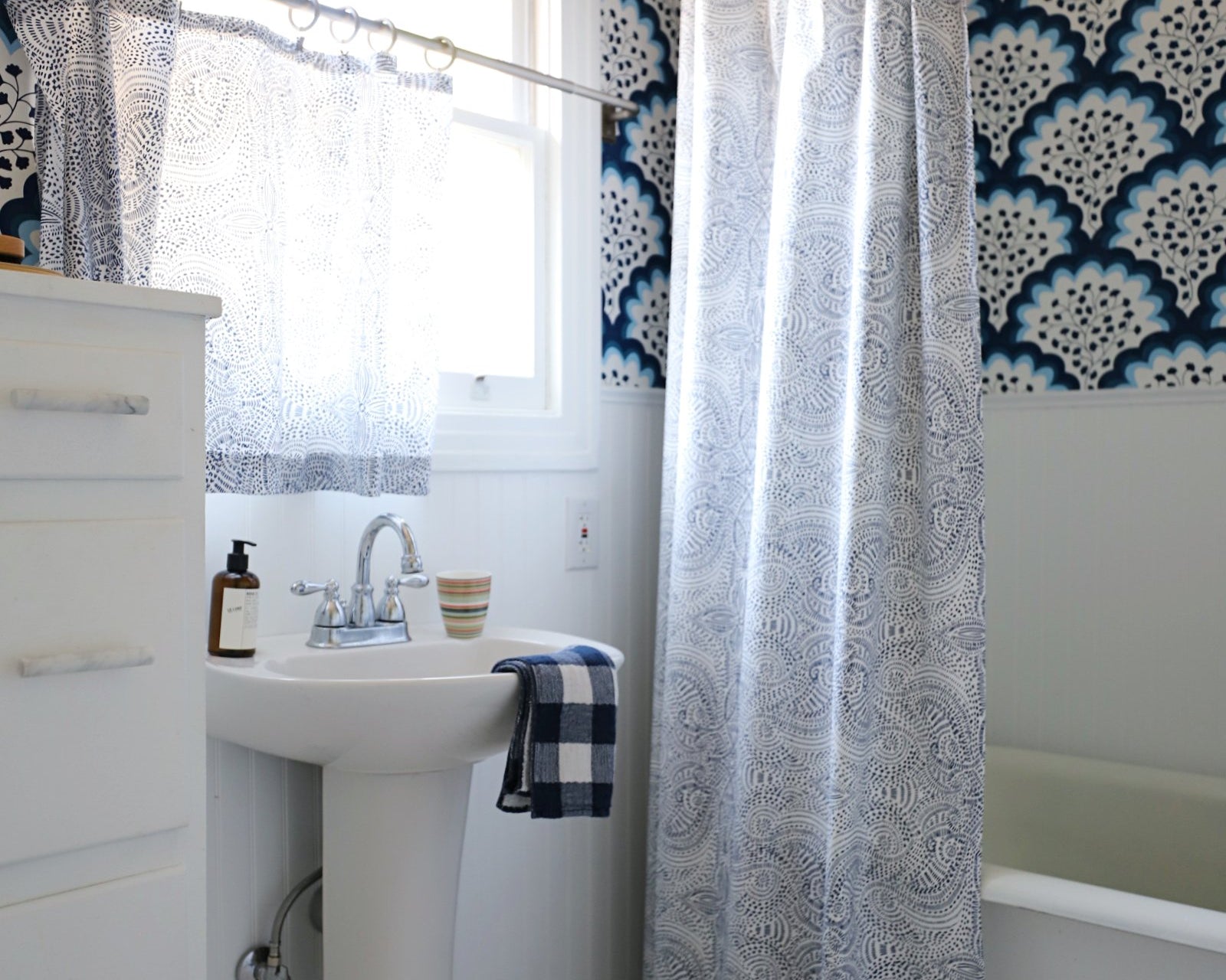 Before & After: A Punchy Pattern-Filled Bathroom