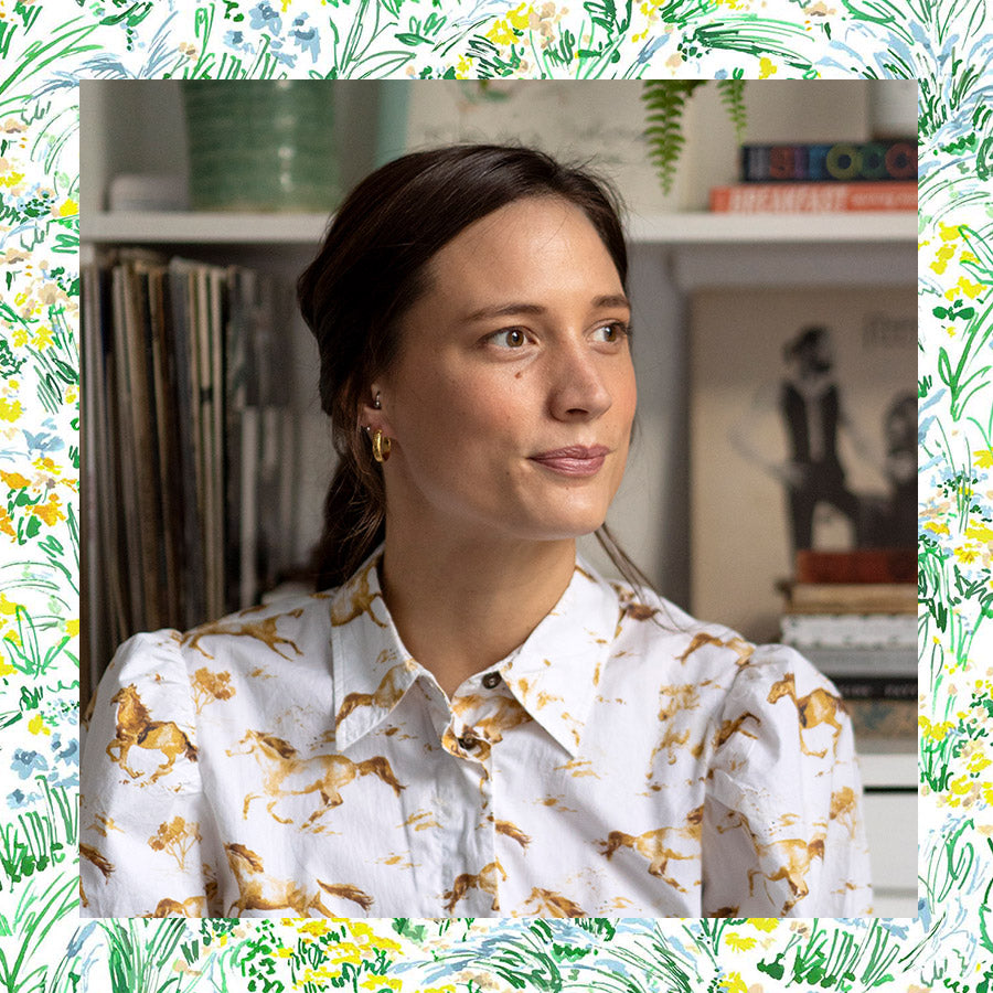 Rose Jocham is the designer behind our new watercolor floral wallpapers inspired by British landscapes.