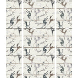 Balancing Act (Cream) wallpaper features colorful dancing monkeys and rabbits on a cream background