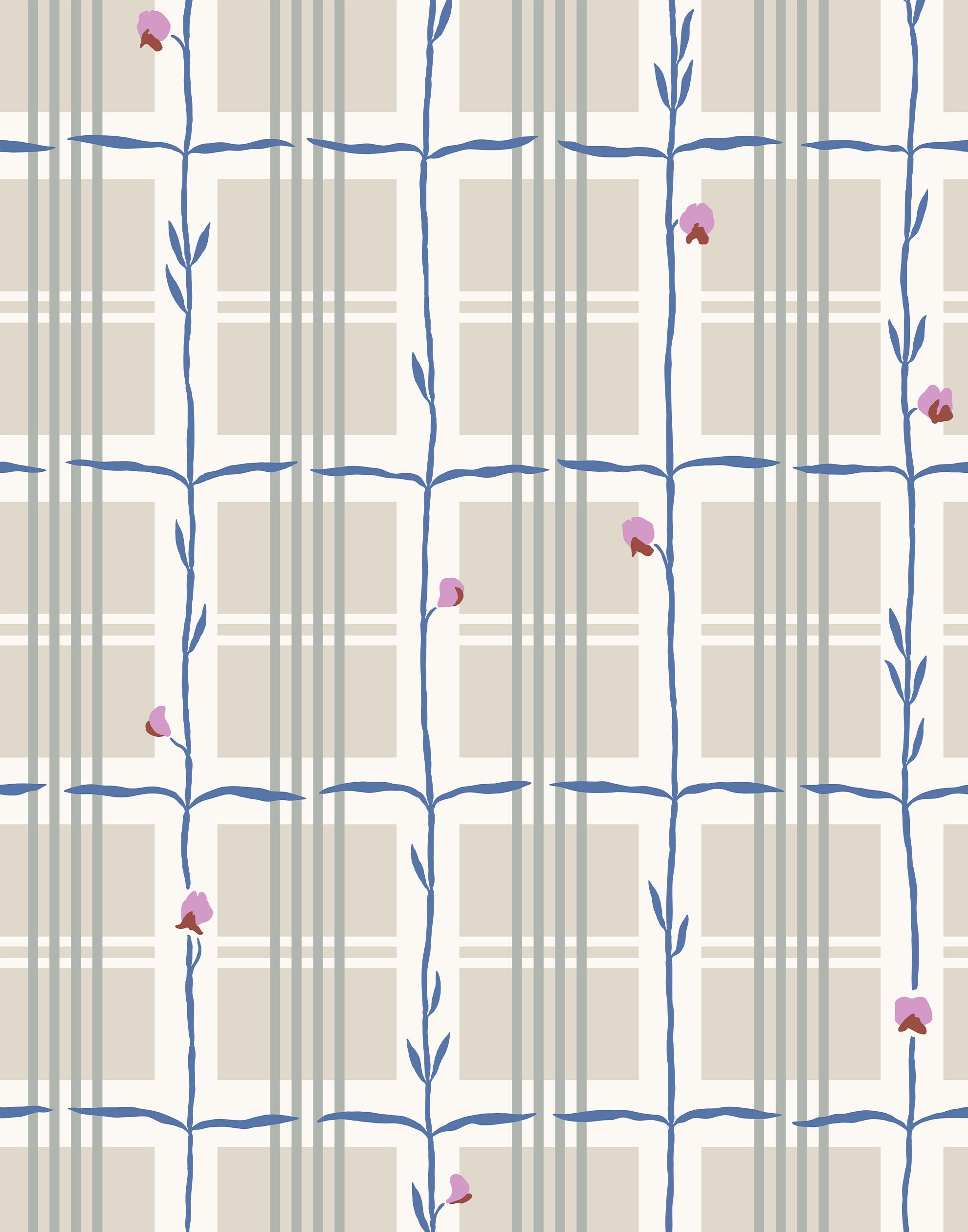Sweet Pea Plaid Wallpaper