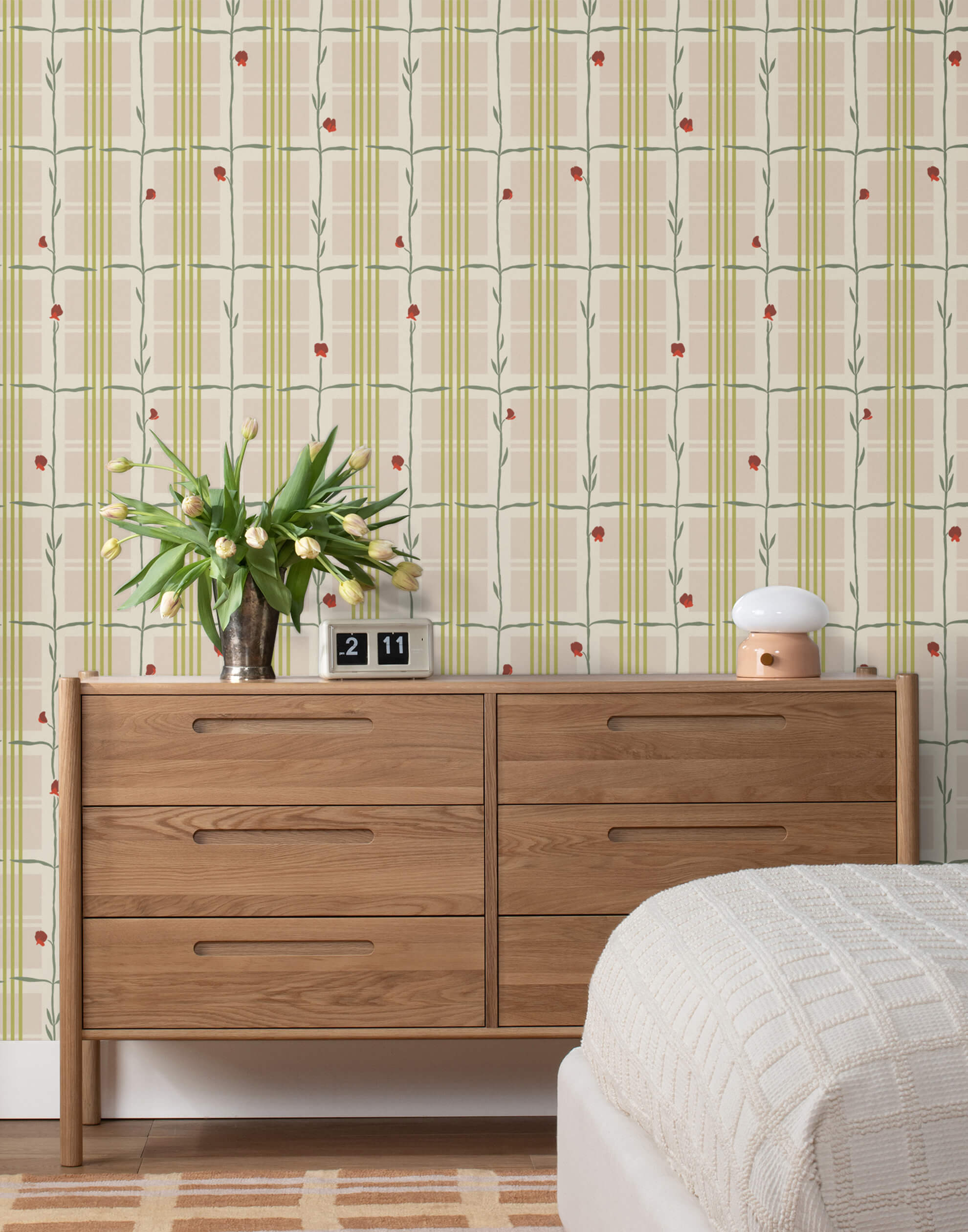 Sweet Pea Plaid Wallpaper