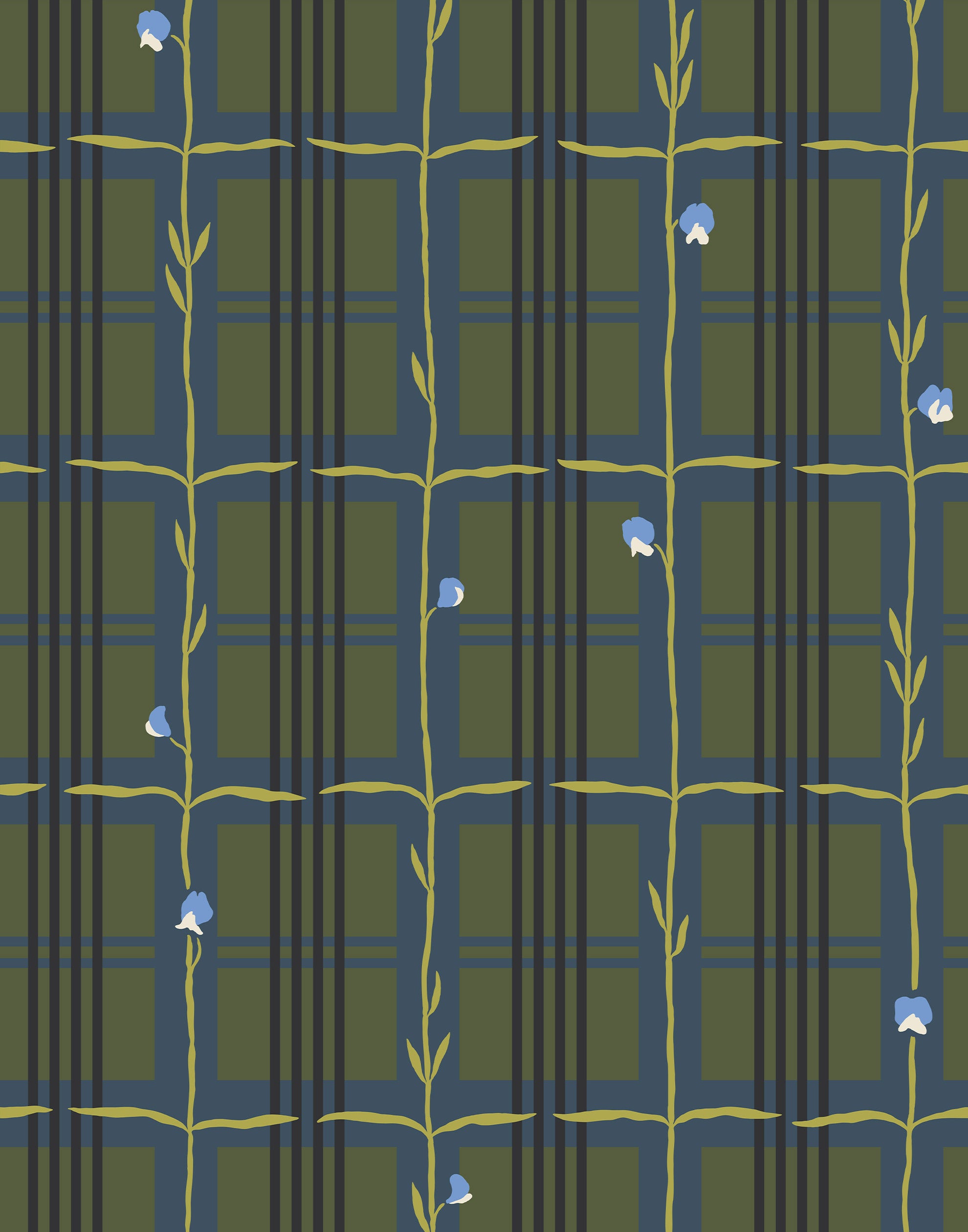 Sweet Pea Plaid Wallpaper