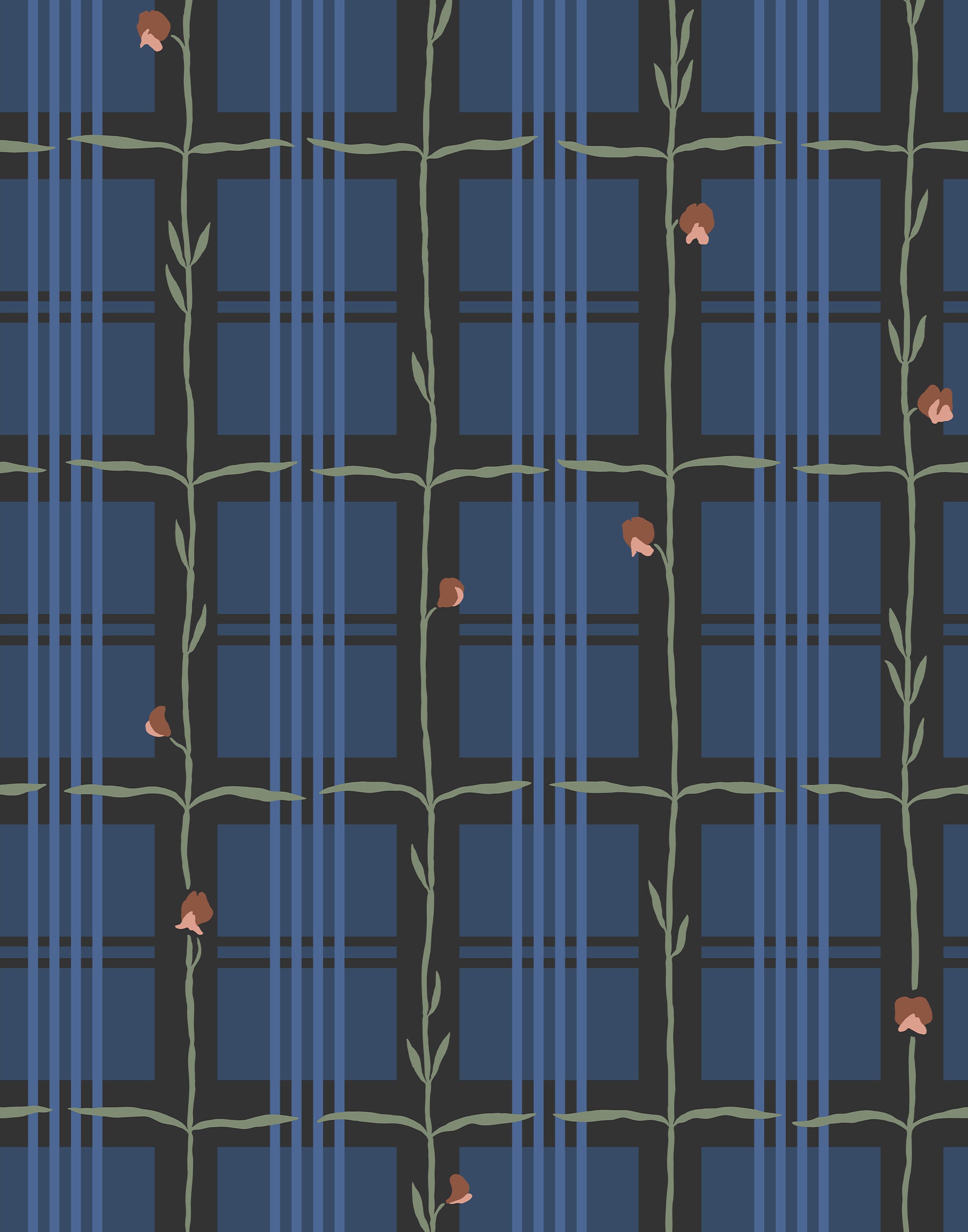 Sweet Pea Plaid Wallpaper