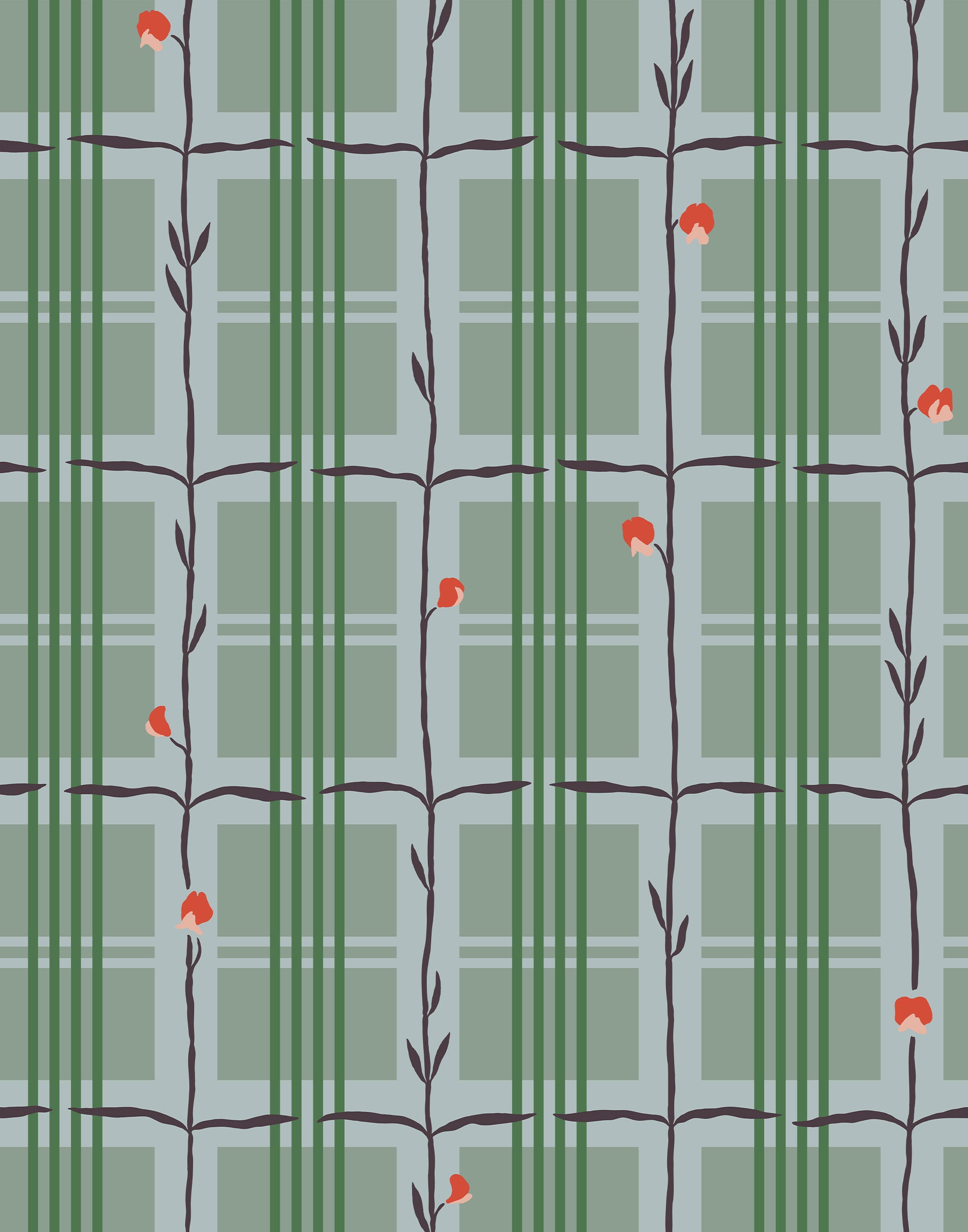 Sweet Pea Plaid Wallpaper