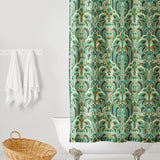 Drawing inspiration from the iconic Emerald City in Wicked, this shower curtain features a mesmerizing blend of deep greens and golds, evoking a sense of magical grandeur. The intricate geometric design mixed with hot air balloons and flying monkeys brings the enchantment of the city into your home. 