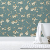 Our In the Stars wallpaper is inspired by Urania’s Mirror, a 19th-century set of astrology charts. This hand-drawn pattern evokes the mysterious motion of celestial bodies. Before and after.