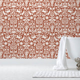 Folklore  features animals and flowers in a mirroring pattern designed by Emily Isabella for Hygge & West. Before and after.