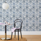 Je T'aime Paris (Parchment) wallpaper featuring illustrations of Paris landmarks | Before and After | Nathalie Lete + Hygge & West