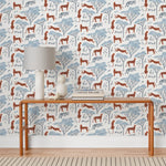 Our Serengeti wallpaper features  cheetahs and birds scattered among acacia trees, reflecting the powerful beauty of the vast plains. Designed by Julia Rothman and made in the USA. Before and after.