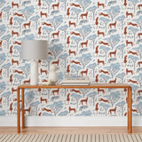 Our Serengeti wallpaper features  cheetahs and birds scattered among acacia trees, reflecting the powerful beauty of the vast plains. Designed by Julia Rothman and made in the USA. Before and after.
