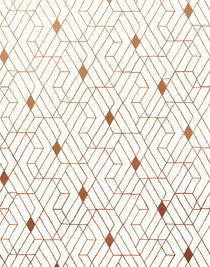 Quilt (Copper) features modern, geometric lines and shapes in metallic on white