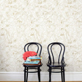 Underwater World (Gold) features a yet delicate pattern of fish and seaweed in metallic on white